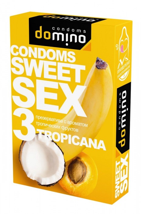 Презервативы для орального секса DOMINO Sweet Sex с ароматом тропических фруктов - 3 шт. - Domino - купить с доставкой в Астрахани