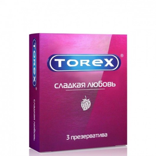 Презервативы Torex  Сладкая любовь  с ароматом клубники - 3 шт. - Torex - купить с доставкой в Астрахани