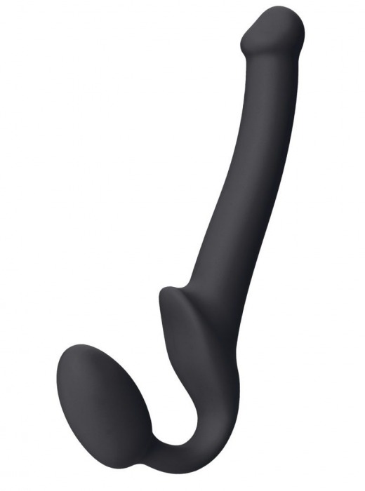 Черный безремневой страпон Silicone Bendable Strap-On S - Strap-on-me - купить с доставкой в Астрахани