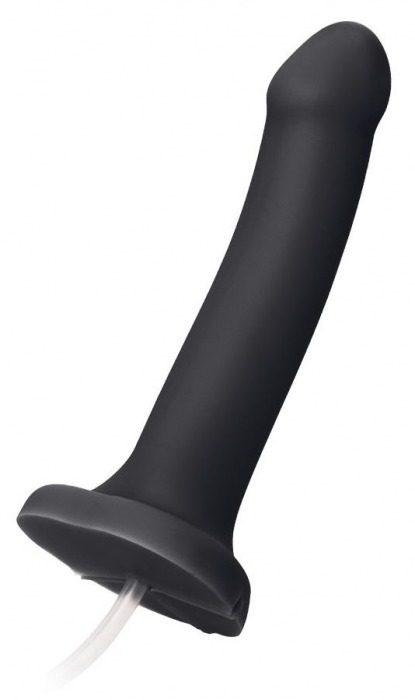 Черный фаллос с имитацией эякуляции Silicon Cum Dildo L - 19,6 см. - Strap-on-me - купить с доставкой в Астрахани