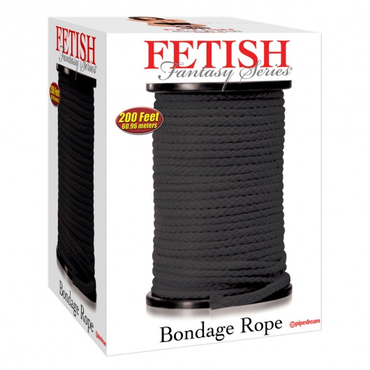 Черная веревка для связывания Bondage Rope - 60,9 м. - Pipedream - купить с доставкой в Астрахани