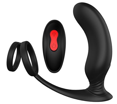 Черный массажер простаты REMOTE P-PLEASER - Dream Toys - в Астрахани купить с доставкой