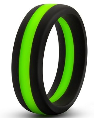 Черно-зеленое эрекционное кольцо Silicone Go Pro Cock Ring - Blush Novelties - в Астрахани купить с доставкой