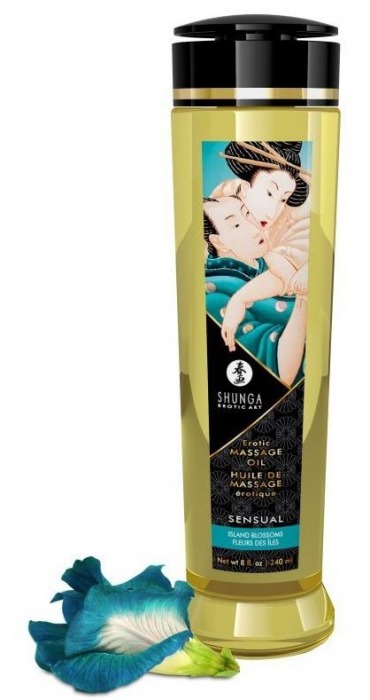 Массажное масло Sensual с цветочным ароматом - 240 мл. - Shunga - купить с доставкой в Астрахани