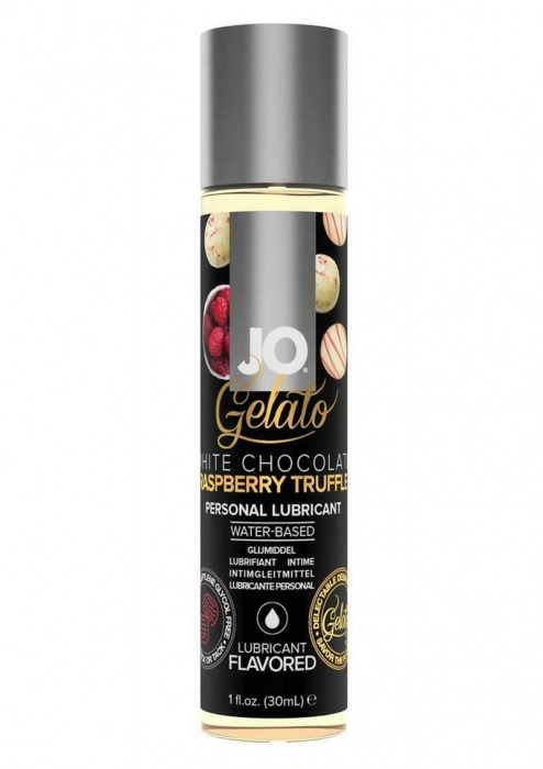 Лубрикант с ароматом трюфелей из белого шоколада и малины JO GELATO WHITE CHOCOLATE RASPBERRY TRUFFLE - 30 мл. - System JO - купить с доставкой в Астрахани