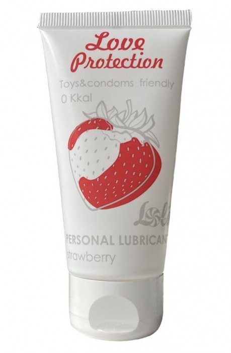 Лубрикант на водной основе с ароматом малины Love Protection Strawberry - 50 мл. - Lola Games - купить с доставкой в Астрахани