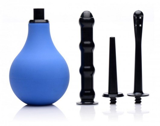 Анальный душ с 3 насадками Premium One-way Valve Anal Douche Set - XR Brands - купить с доставкой в Астрахани