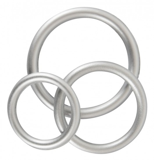 Набор из 3 эрекционных колец под металл Metallic Silicone Cock Ring Set - Orion - в Астрахани купить с доставкой