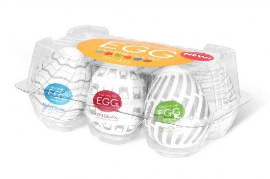 Набор из 6 мастурбаторов Tenga EGG Easy Beat с различным рельефом - Tenga - в Астрахани купить с доставкой