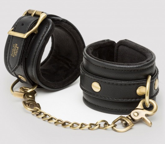 Черные наручники Bound to You Faux Leather Wrist Cuffs - Fifty Shades of Grey - купить с доставкой в Астрахани