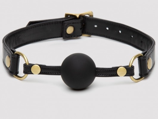 Черный кляп-шар Bound to You Faux Leather Ball Gag - Fifty Shades of Grey - купить с доставкой в Астрахани