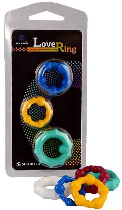 Набор из 3 цветных эрекционных колец Love Ring - Sitabella - в Астрахани купить с доставкой