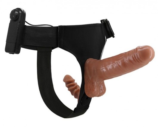 Страпон с вагинальной пробкой и вибрацией Ultra Passionate Harness - 16 см. - Baile - купить с доставкой в Астрахани