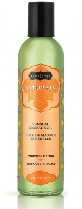 Массажное масло Naturals Tropical Mango с ароматом манго - 236 мл. - Kama Sutra - купить с доставкой в Астрахани