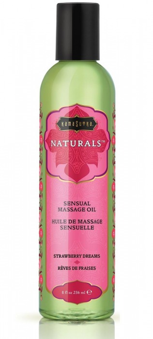 Массажное масло Naturals Strawberry Dreams с ароматом клубники - 236 мл. - Kama Sutra - купить с доставкой в Астрахани