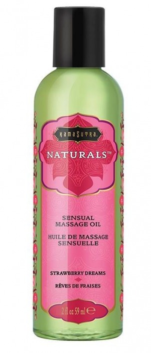 Массажное масло Naturals Strawberry Dreams с ароматом клубники - 59 мл. - Kama Sutra - купить с доставкой в Астрахани