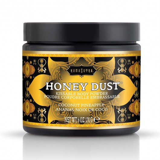 Пудра для тела Honey Dust Body Powder с ароматом кокоса и ананаса - 170 гр. - Kama Sutra - купить с доставкой в Астрахани