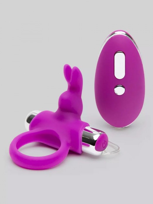 Лиловое виброкольцо с пультом ДУ Remote Control Cock Ring - Happy Rabbit - в Астрахани купить с доставкой