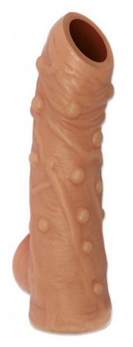 Телесная насадка с пупырышками и открытой головкой Nude Sleeve S - 10 см. - KOKOS - в Астрахани купить с доставкой