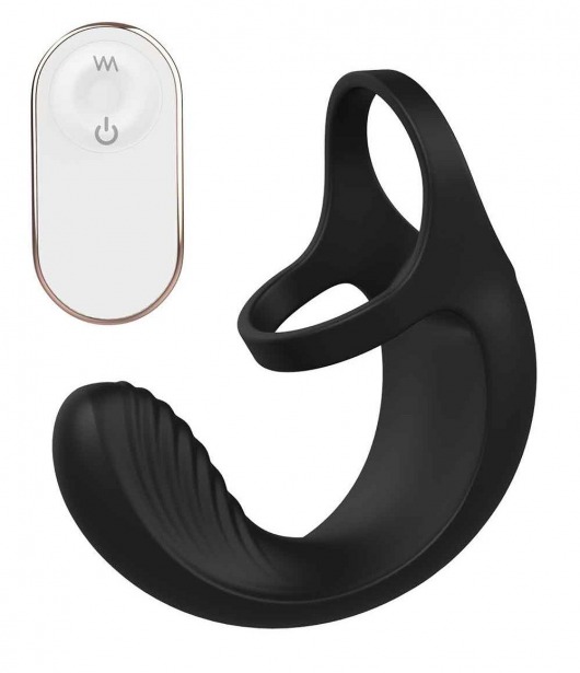 Черный анальный стимулятор с эрекционными кольцами Remote Couple Teaser - Dream Toys - в Астрахани купить с доставкой
