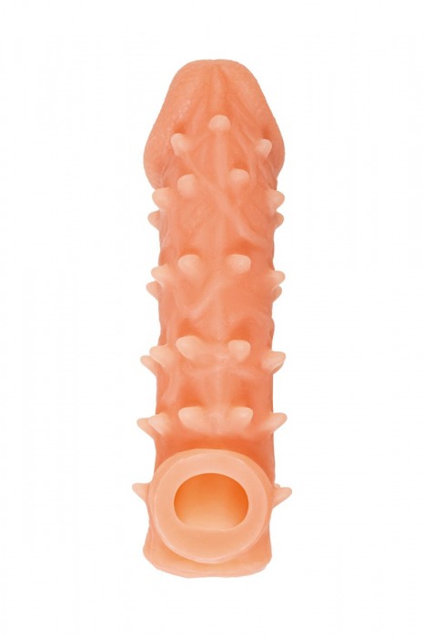Телесная закрытая насадка с пупырышками Cock Sleeve Size M - 15,6 см. - KOKOS - в Астрахани купить с доставкой
