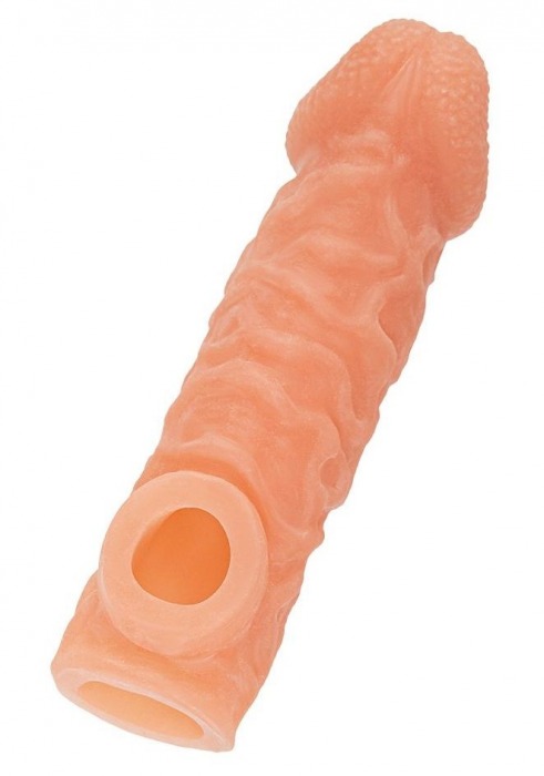 Телесная закрытая насадка с шершавой головкой Cock Sleeve Size M - 15,6 см. - KOKOS - в Астрахани купить с доставкой