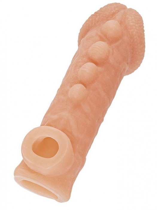 Телесная закрытая насадка с шишечками Cock Sleeve Size L - 17,6 см. - KOKOS - в Астрахани купить с доставкой