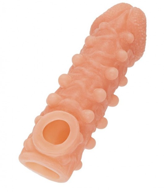 Телесная закрытая насадка с шариками Cock Sleeve Size S - 13,8 см. - KOKOS - в Астрахани купить с доставкой