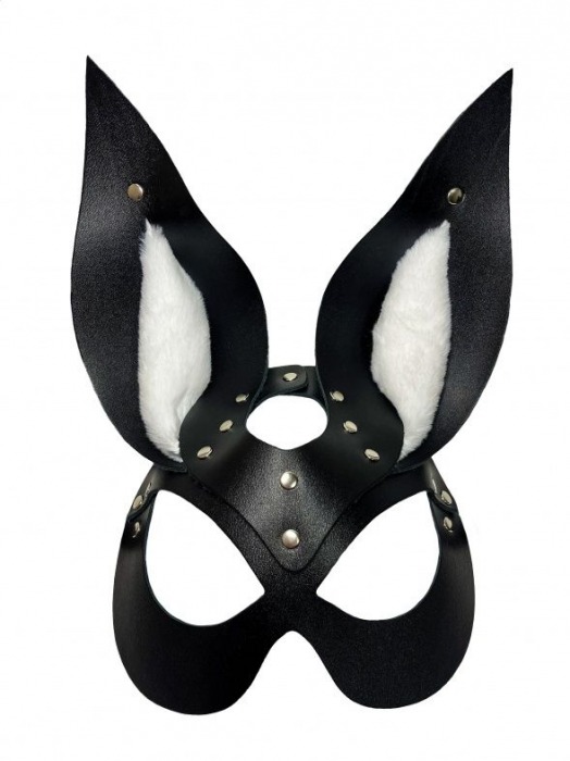 Черная маска зайки с белым мехом на ушках Miss Bunny - БДСМ Арсенал - купить с доставкой в Астрахани