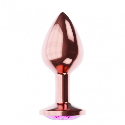 Пробка цвета розового золота с лиловым кристаллом Diamond Quartz Shine L - 8,3 см. - Lola Games - купить с доставкой в Астрахани