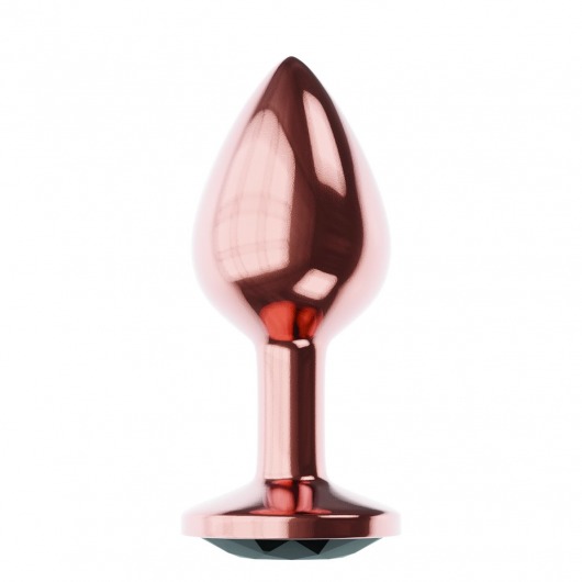 Пробка цвета розового золота с черным кристаллом Diamond Jet Shine L - 8,3 см. - Lola Games - купить с доставкой в Астрахани