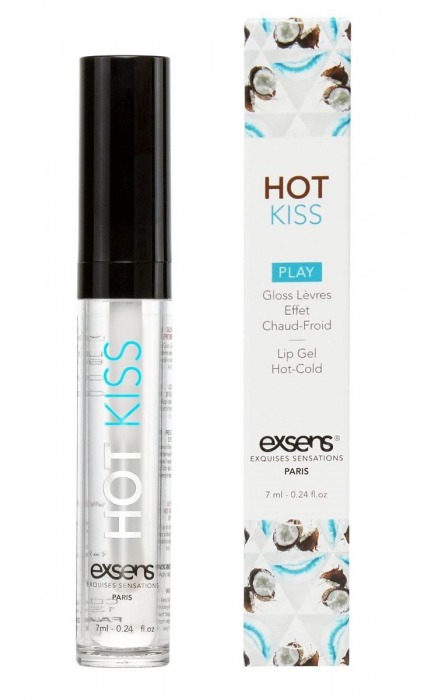 Блеск для губ Hot Kiss Coconut с ароматом кокоса - 7 мл. - Exsens - купить с доставкой в Астрахани