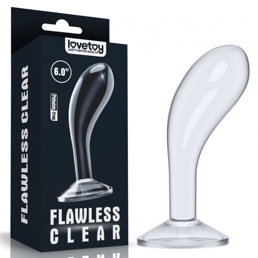 Прозрачный стимулятор простаты Flawless Clear Prostate Plug - 15 см. - Lovetoy - в Астрахани купить с доставкой