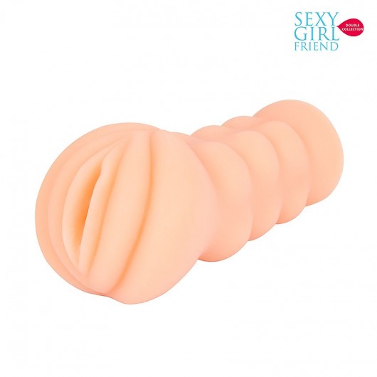 Телесный мастурбатор-вагина с комплектом эрекционных колец - Bior toys - в Астрахани купить с доставкой