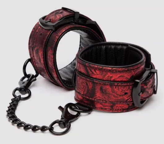 Красно-черные наручники Reversible Faux Leather Wrist Cuffs - Fifty Shades of Grey - купить с доставкой в Астрахани