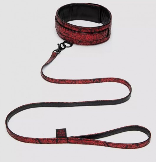 Стильный ошейник с поводком Reversible Faux Leather Collar and Lead - Fifty Shades of Grey - купить с доставкой в Астрахани