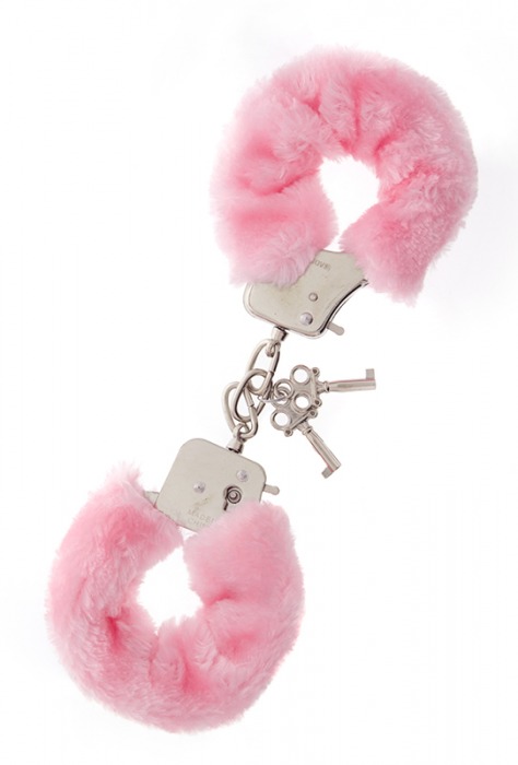 Металлические наручники с розовой меховой опушкой METAL HANDCUFF WITH PLUSH PINK - Dream Toys - купить с доставкой в Астрахани