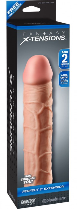 Телесная насадка Fantasy X-tensions Perfect 2  Extension - 20,3 см. - Pipedream - в Астрахани купить с доставкой