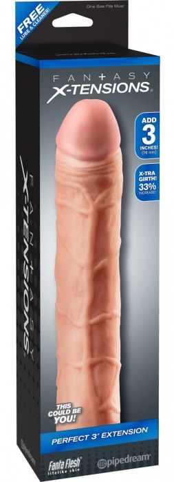 Телесная удлиняющая насадка Perfect 3 Extension - 22 см. - Pipedream - в Астрахани купить с доставкой
