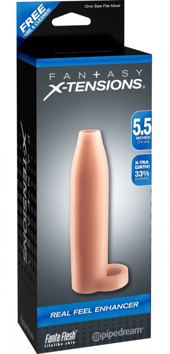 Насадка-расширитель с кольцом для подхвата мошонки Real Feel Enhancer - 14 см. - Pipedream - в Астрахани купить с доставкой