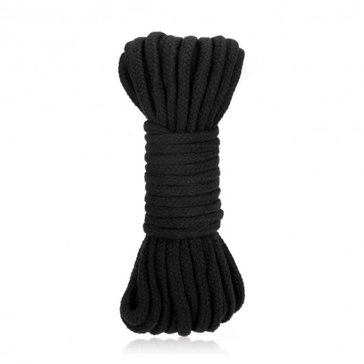 Черная хлопковая веревка для связывания Bondage Rope - 10 м. - Lux Fetish - купить с доставкой в Астрахани