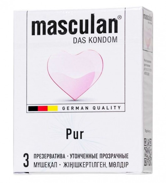 Супертонкие презервативы Masculan Pur - 3 шт. - Masculan - купить с доставкой в Астрахани