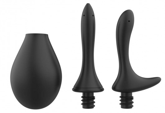 Черный анальный душ Nexus Anal Douche Set с 2 сменными насадками - Nexus Range - купить с доставкой в Астрахани