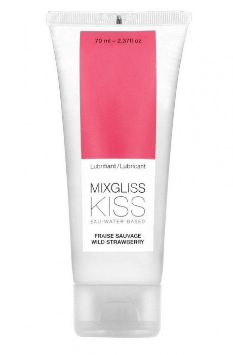 Смазка на водной основе Mixgliss Kiss с ароматом земляники - 70 мл. - Mixgliss - купить с доставкой в Астрахани
