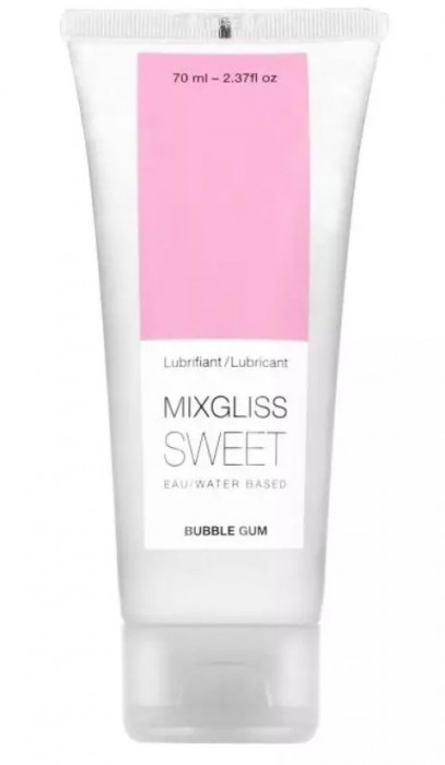 Смазка на водной основе Mixgliss Sweet с ароматом бабл-гам - 70 мл. - Mixgliss - купить с доставкой в Астрахани