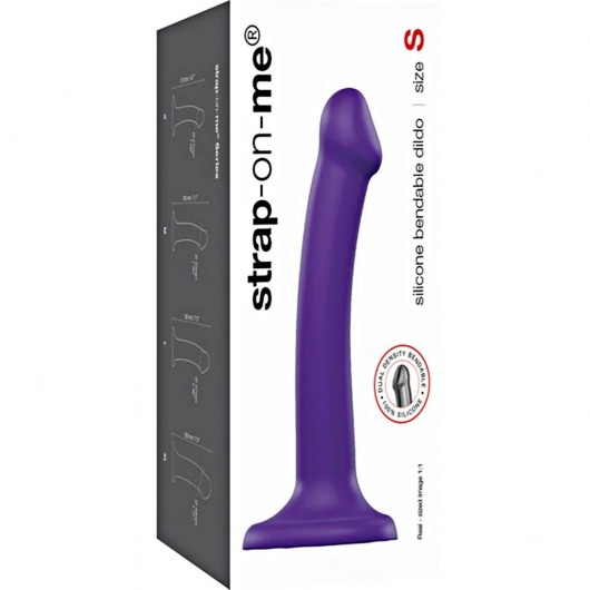 Фиолетовый фаллоимитатор-насадка Strap-On-Me Dildo Dual Density size S - 17 см. - Strap-on-me - купить с доставкой в Астрахани