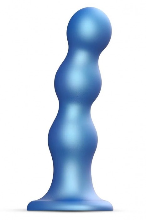Голубая насадка Strap-On-Me Dildo Plug Balls size S - Strap-on-me - купить с доставкой в Астрахани