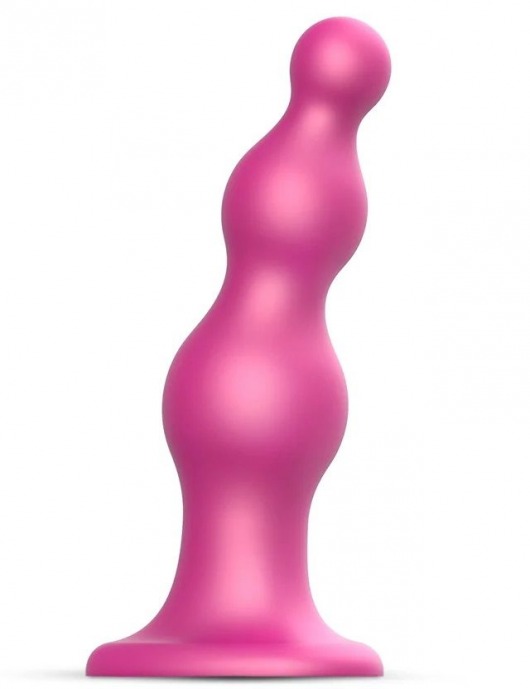 Розовая насадка Strap-On-Me Dildo Plug Beads size S - Strap-on-me - купить с доставкой в Астрахани