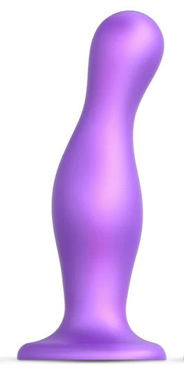 Фиолетовая насадка Strap-On-Me Dildo Plug Curvy size L - Strap-on-me - купить с доставкой в Астрахани