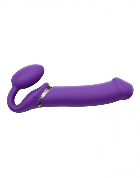 Фиолетовый безремневой вибрострапон Silicone Bendable Strap-On - size XL - Strap-on-me - купить с доставкой в Астрахани